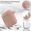 3 x OLEBAND Case Fit for Airpod 1st/2nd Generation with Cute Bling Keychain,iPods Silione Cover Compatible for Apple Air pod/iPod 2 and 1 Gen Case,LED Visible,for Women and Girls,Milk Tea