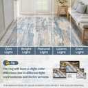 XLUEZ 8x10 Area Rugs for Living Room, Washable Modern Abstract Large Area Rug Neutral Soft Non Slip Kids Rug Stain Resistant Indoor Carpet for Bedroom Nursery Dining Room Playroom(BlueBeige)