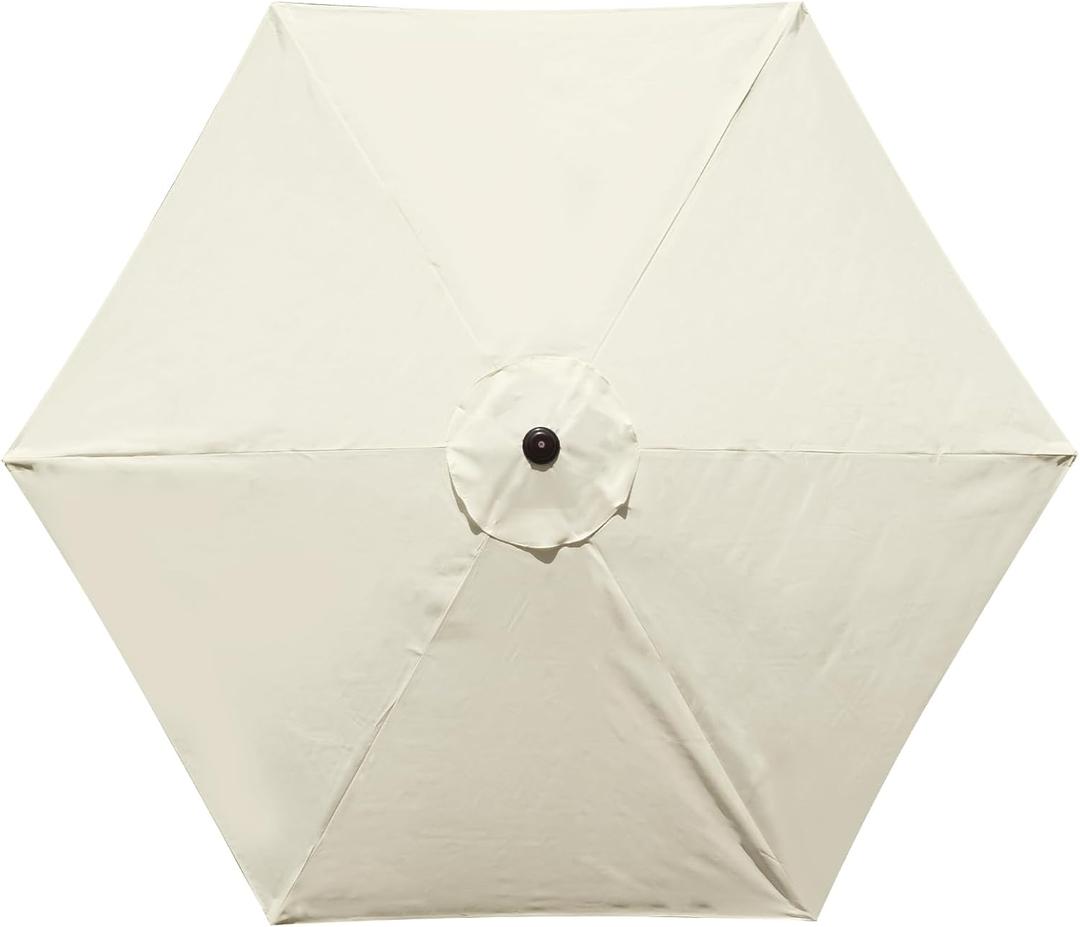 9 Feet Patio Umbrella Replacement Canopy for 6 Ribs, Market Umbrella Top, Yard Table Umbrella Top Cover,Universal Strong and Thick Umbrella Canopy,Canopy Only