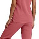 Scrubs Set for Women - Medical Uniform Sets with V-Neck Top & Straight Leg Pants, 9 Pockets, Slim Fit,Utility strap, Medium