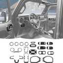 RT-TCZ Carbon Fiber Interior Trim Kit Cover Center Console Decoration Accessories Compatible with Jeep Wrangler JL JLU & Gladiator JT 2018-2023 23PCS (Blue)
