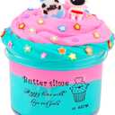 Funny Butter Slime with 2 Fun Add Ins, Pre-Made Slime Toys for Kids, 6-12 Year Old Stress Relief Green and Pink Butter Toys, Super Soft Party Favors Sludge Toy (200 ML)