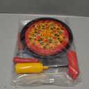 11 PCS Pizza Party Toy Play Set for Kids, Pizza Pie Pretend Play Food - Slice and Serve Plastic Kitchen Cooking and Cutting Playset