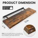 BAYKA Rustic Brown Floating Shelves 22.5in, 3 Pack, Wall Mount Wood Shelf