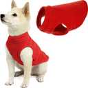 Gooby Stretch Fleece Vest Dog Sweater - Red, Medium - Warm Pullover Super Stretchy Fleece Dog Jacket, M