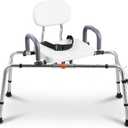 VEVOR Sliding Shower Chair, 400 lbs Tub Transfer Bench for Bathtub with Swivel Seat, Shower Bench with Pivoting Arms and Backrest, Height & Width Adjustable for Handicap, Seniors, Elderly and Disabled
