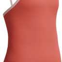 Speedo Girl's Swimsuit One Piece Thin Straps (Orange) Tropic Coral, 10