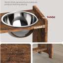 Vantic Elevated Dog Bowls, Adjustable Raised Dog Bowl Stand for Medium Sized Pet, Sturdy Particle Board Food Feeder with 2 Stainless Steel Dishes, Rustic Brown