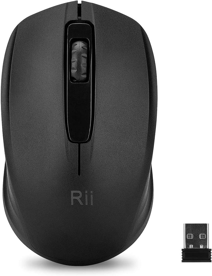 Rii Wireless Mouse, 2.4G Portable Computer Mice for PC, Laptop, Windows,Office Included Wireless USB Dongle (Black)