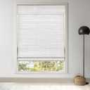 LazBlinds Cordless Bamboo Roman Shades, Privacy Blinds for Interior Windows, Room Darkening Roll Up Bamboo Blinds for Home & Patio, 33.5" W x 64" H, Alpine Ivory