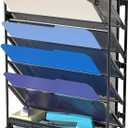 Simple Houseware 6 Tier Wall Mount Document Letter Tray Organizer, Black