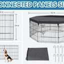 Artmeer 24-Inch Dog Playpen with Top Cover, 8-Panel Rustproof Fence