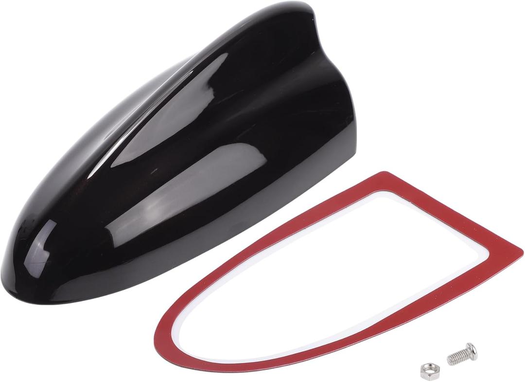 Shark Fin Antenna Cover, AM/FM Signal Roof Aerial Universal for Car Auto SUV Truck Offroad ABS Material with Adhesive Base Dark Brown