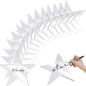Epakh 36 Pieces Star Card Stock Cutouts 11 Inches Glitter Double Printed Paper Stars Decoration for Classroom Bulletin Board Movie Night 250th Anniversary USA (Silver)