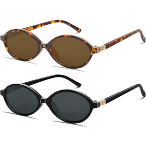 BOTEN Retro Oval Sunglasses for Women Men Small 90s Sun Glasses Trendy Round Shades Cute Designer Sunnies