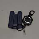 LIUGX Retractable Badge Holders, Heavy Duty Carabiner Keychain Clip,Durable ID Card Holder (Holds 4 Cards), with 31.5 Retractable Badge Reel,10,000+ Rebound,Carbon Fiber-Texture,Dark Blue