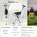 Cane with Seat Folding Lightweight Walking Cane Stick with Seat for Seniors | Chair Cane with Adjustable 45° LED Light, Anti-Slip Base, Aluminum, Easy Carry