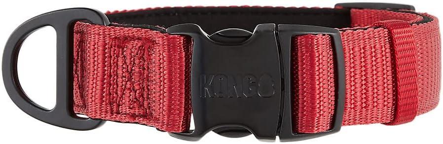 KONG Max HD Ultra Durable Neoprene Padded Dog Collar (Medium, Red)