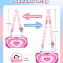 Gurgitat Carrying Case for Nintendo Switch OLED 2021/Switch 1(2017) - Cute Cartoon for Switch Travel Cases with Handle and Strap Portable Storage Carry Hard Shell for Teen Girls Boys, Heart