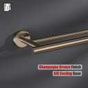 JQK Double Towel Bar Champagne Bronze, 19 Inch 304 Stainless Steel Thicken 0.8mm Towel Rack Bathroom, Towel Holder Wall Mount, Useable Length 16 Inch, TB100L16-CB