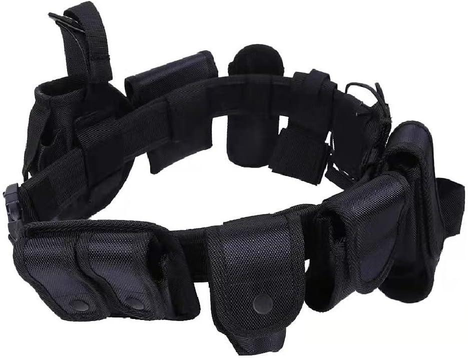 HUNANBANG 10 in 1 Duty Belt Black Law Enforcement Tactical Equipment System Set 10 pcs