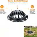 18in Ductile Iron Atrium Drain Grate, Dome Overflow Relief
Bolted Base, Cast Iron Round Drain Cover, Anti-Clog Anti-Theft, Heavy Duty Outdoor Drainage, For Garden Yard Lawn