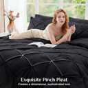 JOLLYVOGUE Black Queen Comforter Set 7 Pieces - Bed in a Bag Queen for All Season, Pintuck Bedding Comforter Sets with Comforter, Flat Sheet, Fitted Sheet and Pillowcases & Shams