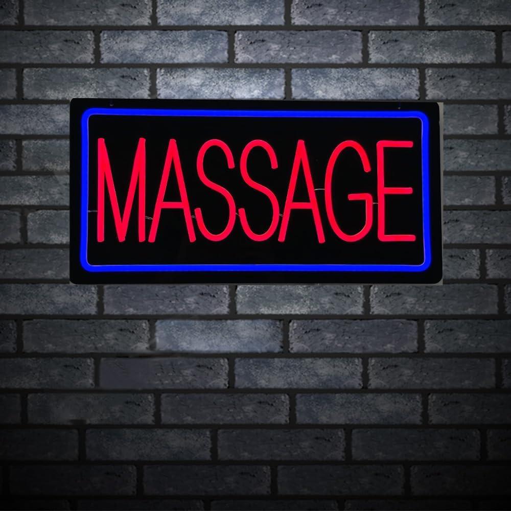 Massage Signs for Business, Massage Neon Sign Massages LED Open Signs Light for Window Wall Decor. 19 x 9.5 (Black Board)