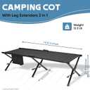 Ultralight Camping Cot for Adults, 120kg Sleeping Support Camping Bed, Easy Setup, Foldable and Portable for Backpacking, Hiking and Travel, 190X63X43cm