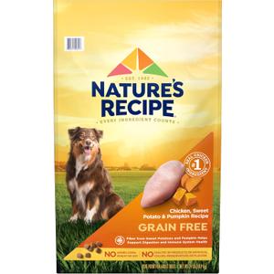 Natures Recipe Grain Free Chicken, Sweet Potato & Pumpkin Recipe Dry Dog Food, 24 lb. Bag, BBD: APR 01/2027