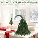 Tabletop Norfolk Pine Christmas Tree, 2FT Green Mini Artificial Christmas Tree with Norfolk Branch, Small Xmas Tree for Christmas Holiday Indoor Decoration