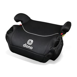 Diono Solana, No Latch, Single Backless Booster Car Seat, Lightweight, Machine Washable Covers, Cup Holders, Black