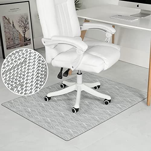 RccugmatS Chair Mat for Hardwood & Tile Floor, 36" x 48" Heavy Duty Office Chair Mat for Rolling Chairs Easy Glide, Anti Slip, Non-Curve, Floor Protector for Home Office, Diamond Gray