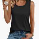 AUTOMET Womens Loose Fit Casual Flowy Tank Tops Square Neck Trendy Sleeveless Summer Tops Clothes Outfits 2025, Size L