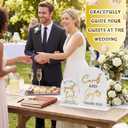 Amyhill 1 Set Acrylic Wedding Signs for Reception 8 10'' Cards and Gifts 5 x 7'' Please Sign Our Guestbook Sign with Stand Wedding Table Decor for Marriage Memorial Ceremony(Gold,Black,Classic)
