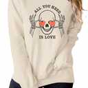 CM C&M WODRO Valentines Day Skull Heart Graphic Sweatshirt ALL YOU NEED IS LOVE Letter T Shirts Long Sleeve Top Pullover