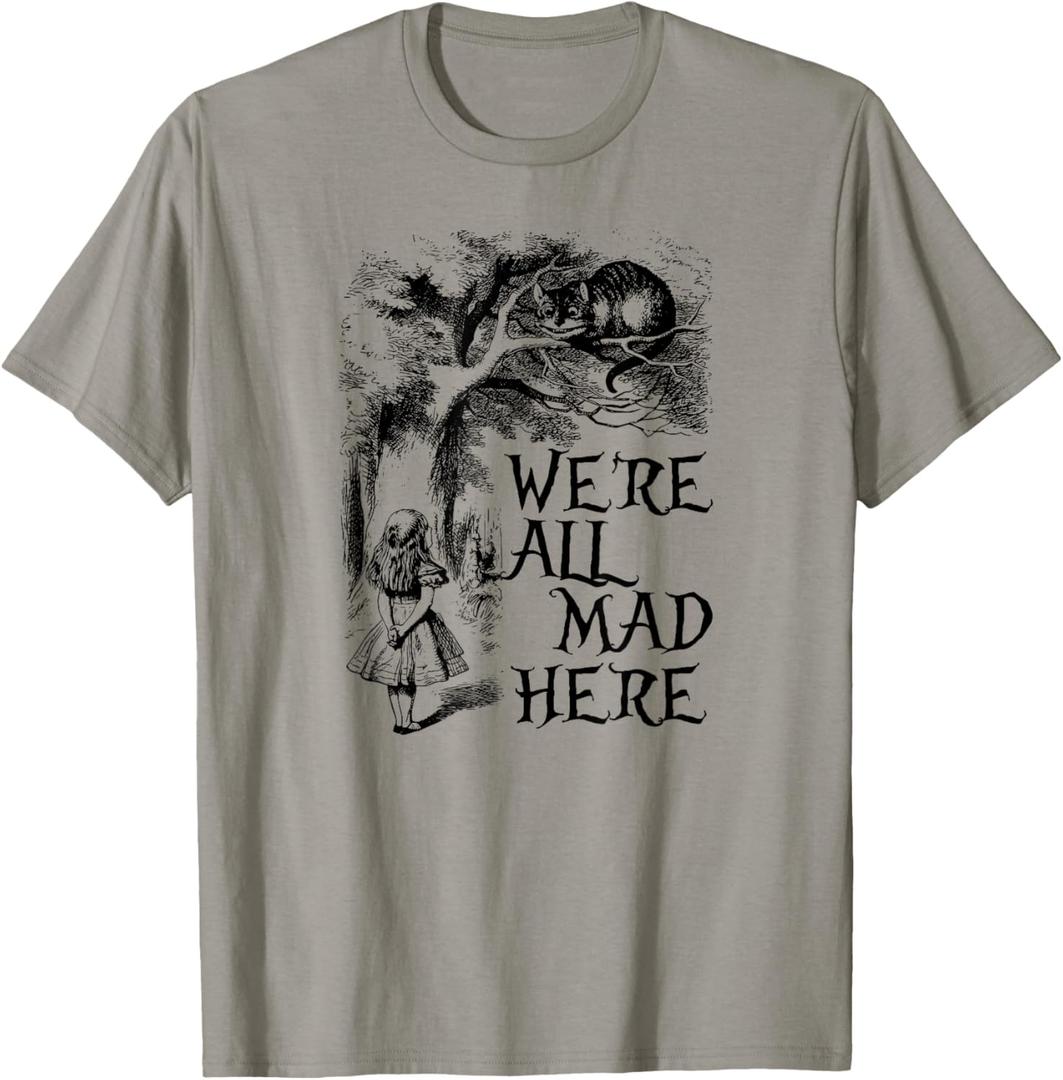 We're All mad here Alice in Wonderland T-Shirt, Size L