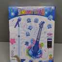 Guitar and Microphone Play Set for Boys New Upgrade,Karaoke Machine with Music&Light,Microphone Toys with Stand,Adjustable Height Guitar Toys for Kids,Toddlers,Child (blue)
