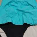 ZAFUL Two Piece Tankini Swimsuit for Women High Waisted Tummy Control Bathing Suit Double Up Tankini Set, L, Lake Blue