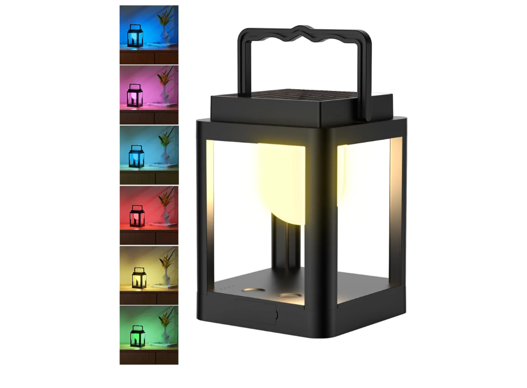 Outdoor Solar Table Lamp,Collasis 10 RGB Color Changing Lights,Portable Rechargeable Solar Lantern Waterproof, Touch Control Outdoor LED Lights Decorative for Patio Walking Reading Camping Bedside
