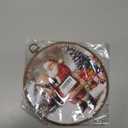 HUGANE Vintage Dark Christmas Gold Bell Round Wall Art Decor, Moody Christmas Bell Holiday Hanging Canvas Framed Prints Wall Sculptures for Home Bedroom Living Room Decor, 10x10 Inch (Colour-05)