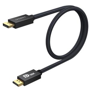 IVANKY 16K Displayport 2.1 Cable3.3ft, VESA Certified Short DP Cable[16K@60Hz, 8K@120Hz, 4K@240Hz/165Hz], DisplayPort 2.1 Cable Support HDR10, HDCP 2.2, 3D for Gaming Monitor, PC, Graphics, 3.3FT (Black)