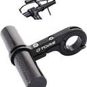 JPOJPO Bike Handlebar Extender Extension Carbon Fiber Bracket Aluminum Alloy Clamp for Bicycle Speedometer Headlight Light Lamp Holder (10cm carbon black)
