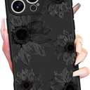 2 x Toycamp for iPhone 16 Pro Case 6.3 Inch - Women Girls Sunflower Cute Black Frosted Slim Fit Design Soft TPU Shockproof Protective Girly Pretty Fashion Phone Cover for Apple for iPhone 16 Pro Case