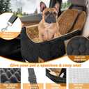 Dog Car Seat for Small/Medium Dogs, Memory Foam Dog Booster Seat, Travel Safety Per Car Seat with Washable Removable Cover, Storage Pockets for Dogs up to 35 lbs(BlackBrown)
