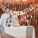 Rose Gold Birthday Decorations for Women - Happy Birthday Decorations Kit, Girls Party Supplies Includes Curtains, Balloons, Banner, Tablecloth, Cake Toppers, and More for a Chic Celebration