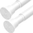 Tension Curtain Rods for Windows 30-76Inch 2Pack Spring Adjustable Curtain Rods No Drilling White Tension Rod Expandable Pressure Spring Tension Rod for Closets