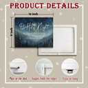 5 x RLTXBUK O Holy Night Christian Christmas Wall Art Decor, Christian Christmas Wall Decor, Religious Starry Night Mountain Forest Bible Verse Framed Canvas Prints Posters for Home Bedroom, 14x11 Inch