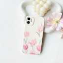 3 x NITITOP Compatible with iPhone 11 Case Cute Flower Floral Tulip Pattern for Women Girls Trendy Slim Fit TPU Bumper Silicone Shockproof Full Camera Protection Cover - Pink