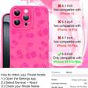 KANGHAR for iPhone 16 Pro Max Case Cute Cherry Hot Pink Design Cover for Girls Women Soft TPU Shockproof Anti-Scratch Protective Aesthetic Phone Case for iPhone 16 Pro Max 6.9 Inch